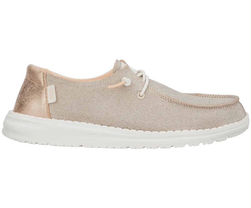 Hey Dude Wendy Damen-Mokassin mit Metallic-Glitzer | Roségold