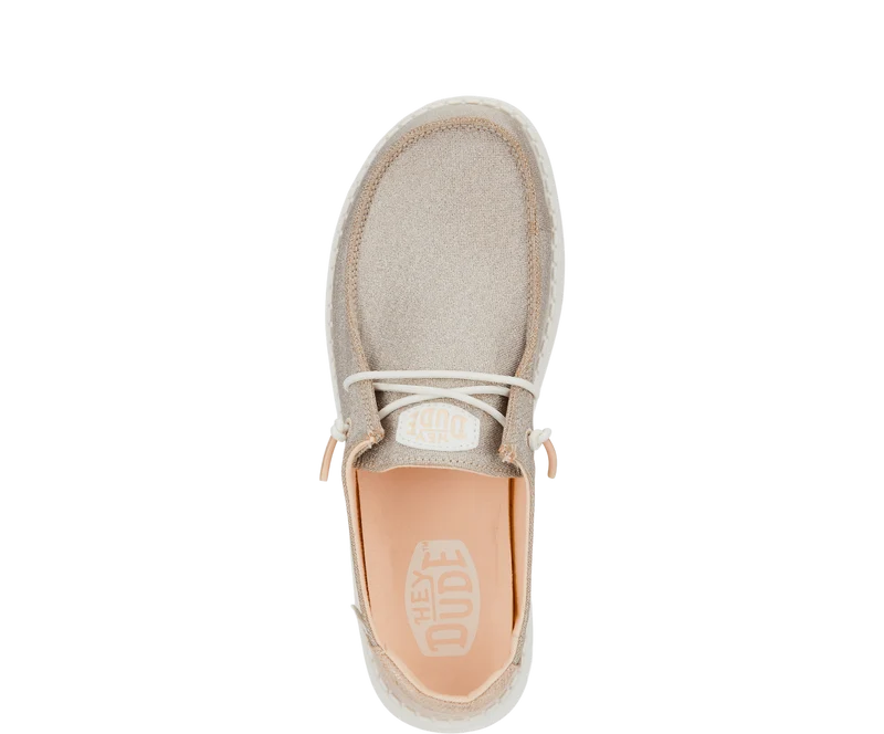Hey Dude Wendy Damen-Mokassin mit Metallic-Glitzer | Roségold
