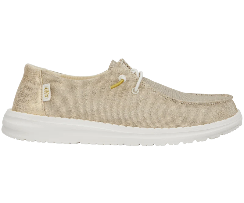 Hey Dude Wendy Damen-Mokassin mit Metallic-Glitzer | Gold