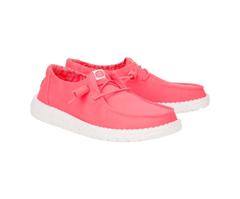 Hey Dude Damen-Mokassin Wendy aus Stretch-Canvas | Feuriges Korallenrot