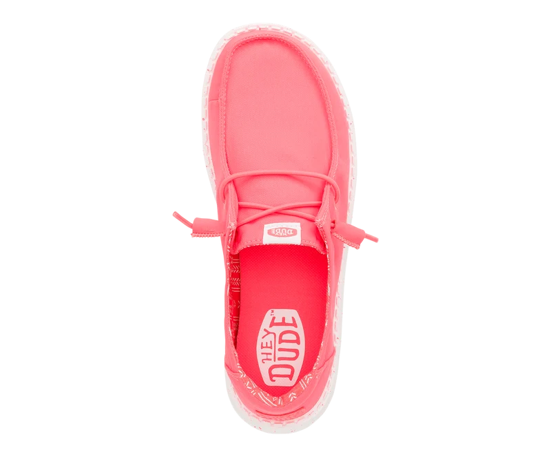 Hey Dude Damen-Mokassin Wendy aus Stretch-Canvas | Feuriges Korallenrot