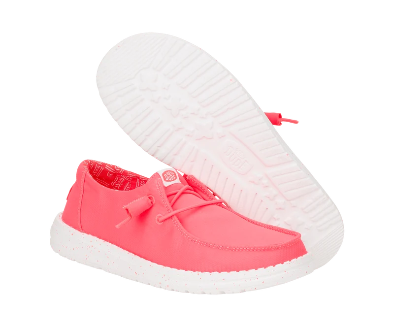 Hey Dude Damen-Mokassin Wendy aus Stretch-Canvas | Feuriges Korallenrot