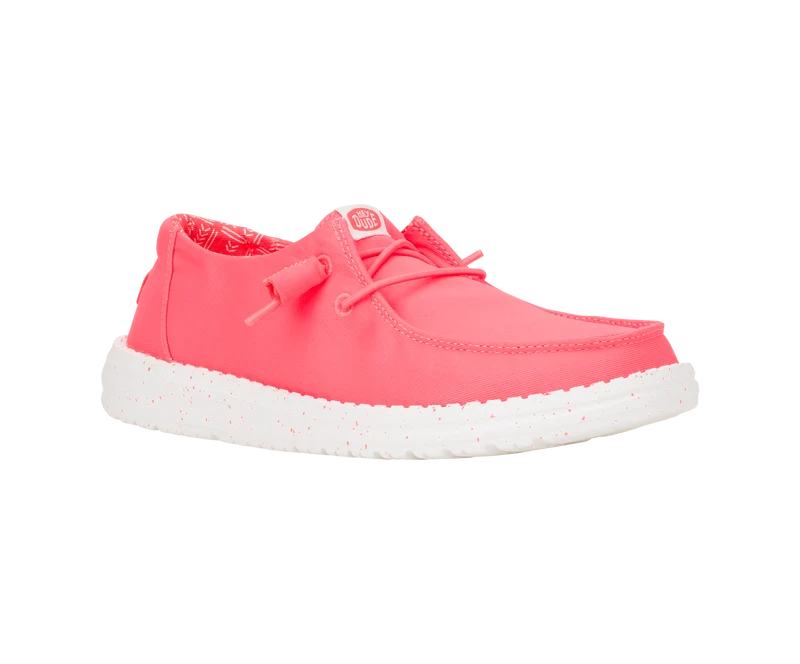 Hey Dude Damen-Mokassin Wendy aus Stretch-Canvas | Feuriges Korallenrot