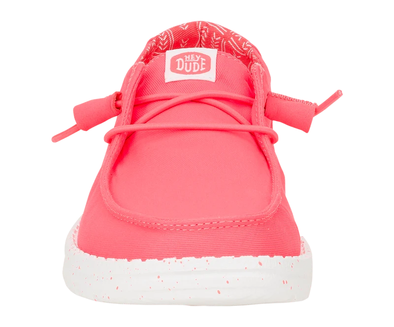Hey Dude Damen-Mokassin Wendy aus Stretch-Canvas | Feuriges Korallenrot