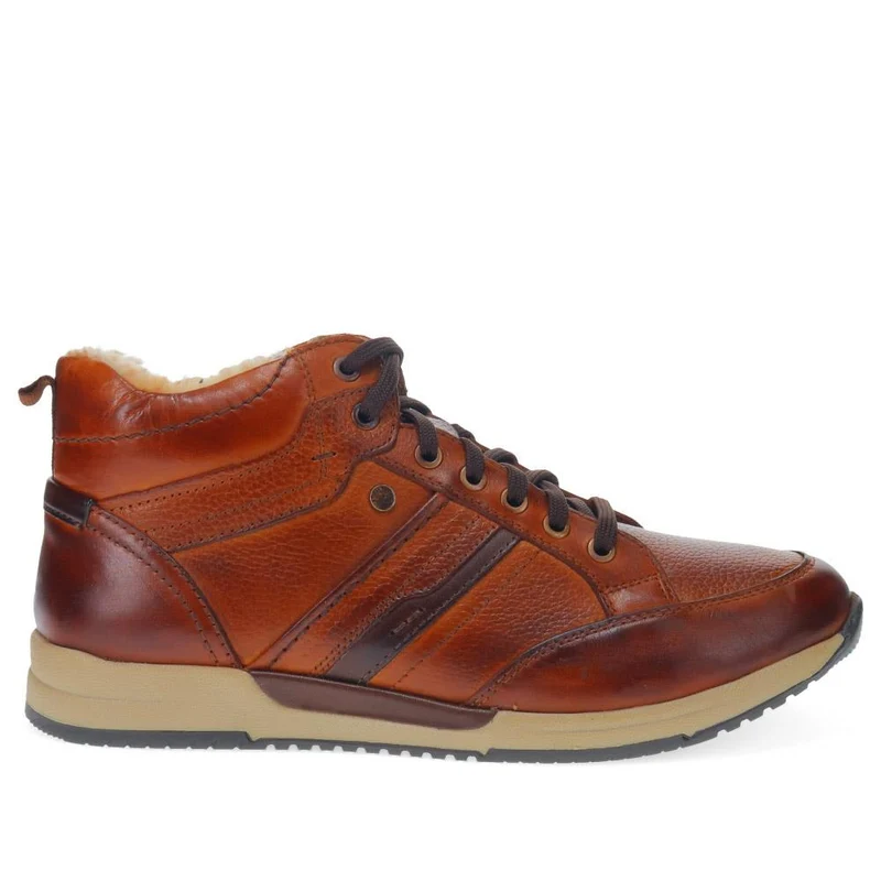 Lace-Up Leather Ankle Boots - PARK40052 / 325 809 - Cognac