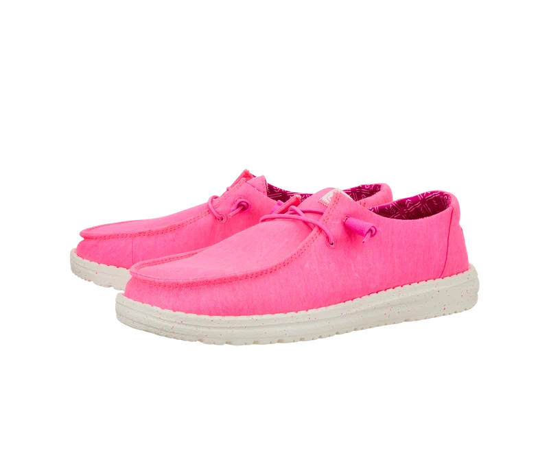 Hey Dude Damen-Mokassin Wendy aus Stretch-Canvas | Neonpink