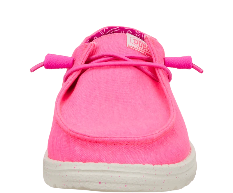Hey Dude Damen-Mokassin Wendy aus Stretch-Canvas | Neonpink