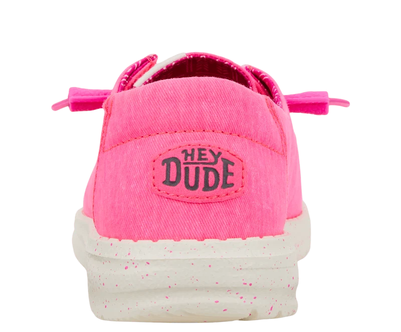 Hey Dude Damen-Mokassin Wendy aus Stretch-Canvas | Neonpink