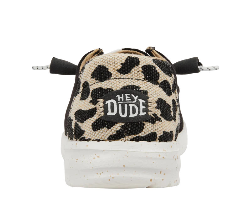 Hey Dude Damen-Mokassin Wendy mit Leopardenmuster | Schwarz/Leopardenmuster