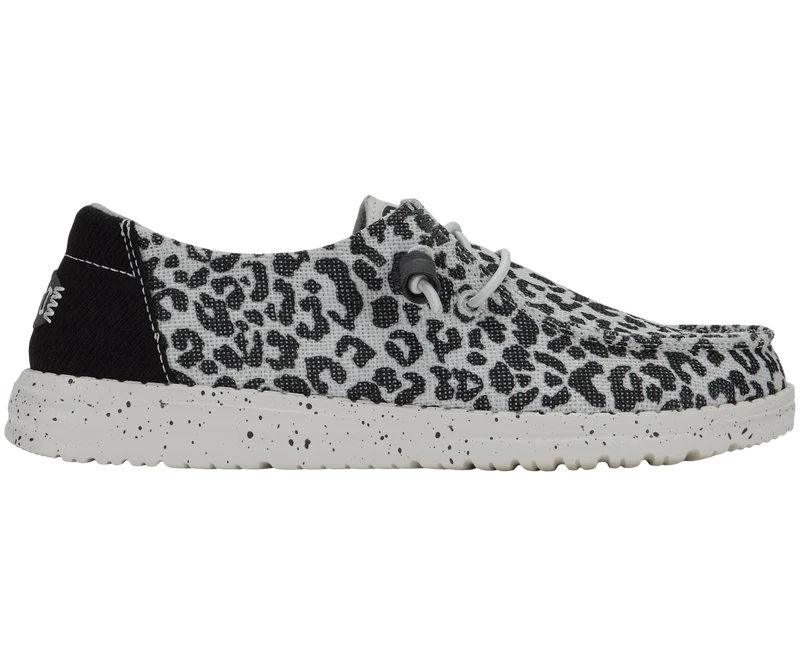 Hey Dude Damen-Mokassin Wendy mit Leopardenmuster | Schwarz/Grau