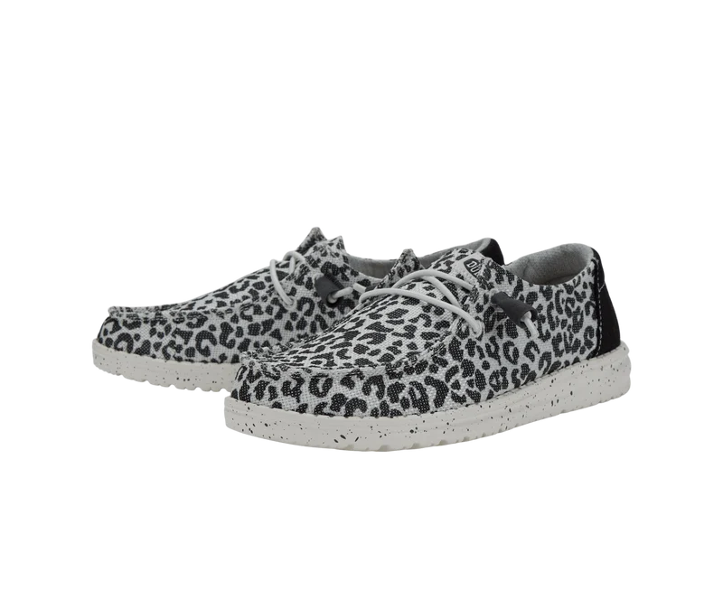 Hey Dude Damen-Mokassin Wendy mit Leopardenmuster | Schwarz/Grau