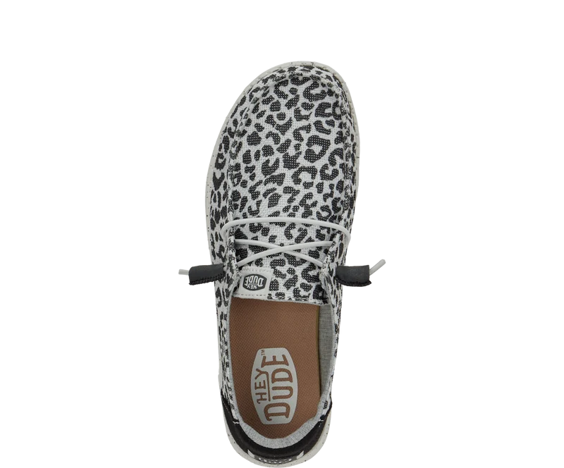 Hey Dude Damen-Mokassin Wendy mit Leopardenmuster | Schwarz/Grau