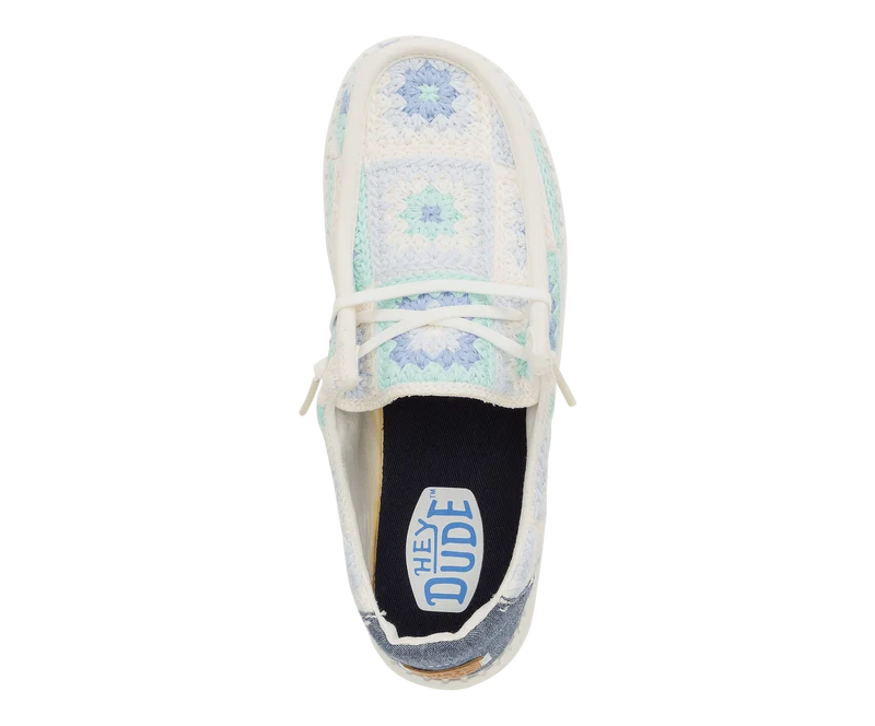 Hey Dude Wendy Cottage Häkelmokassin für Damen | Bay Blue
