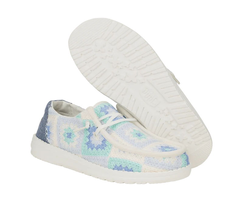 Hey Dude Wendy Cottage Häkelmokassin für Damen | Bay Blue