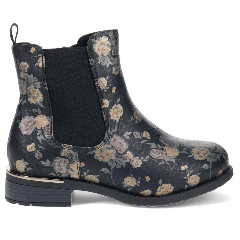 EasyFit Block-Heel Ankle Boots - CARELLA / 326 122 - Black Floral