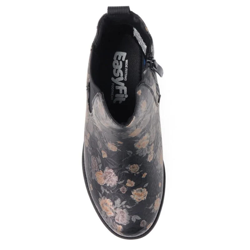 EasyFit Block-Heel Ankle Boots - CARELLA / 326 122 - Black Floral