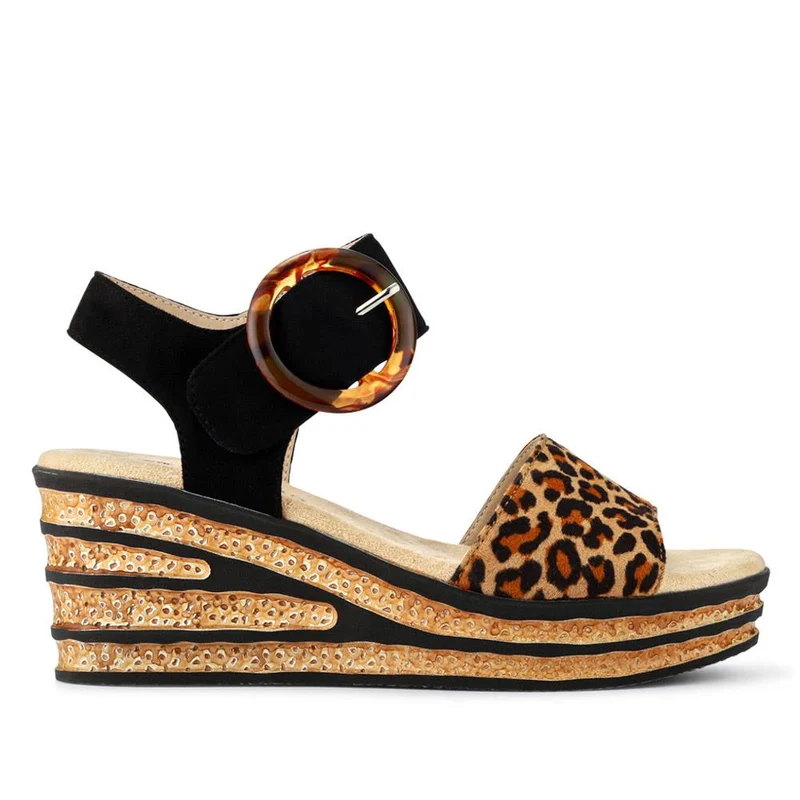 Touch-Fasten Wedge Sandals - WBINS39086 / 325 357 - Leopard