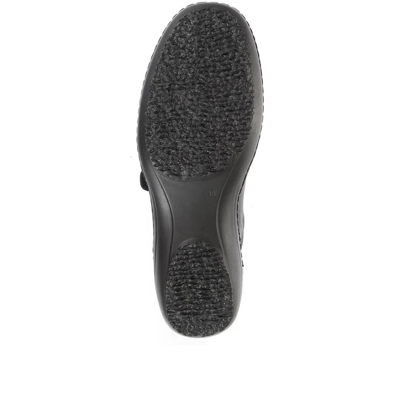 Handmade Leather Shoe with One Touch Strap - HSHAK1806 / 146 045 - Black