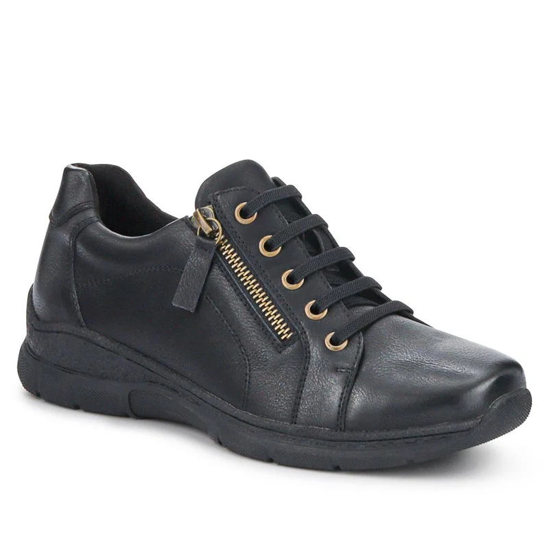 Wide Fit Casual Bungee Lace Shoes - WOIL41042 / 326 927 - Black