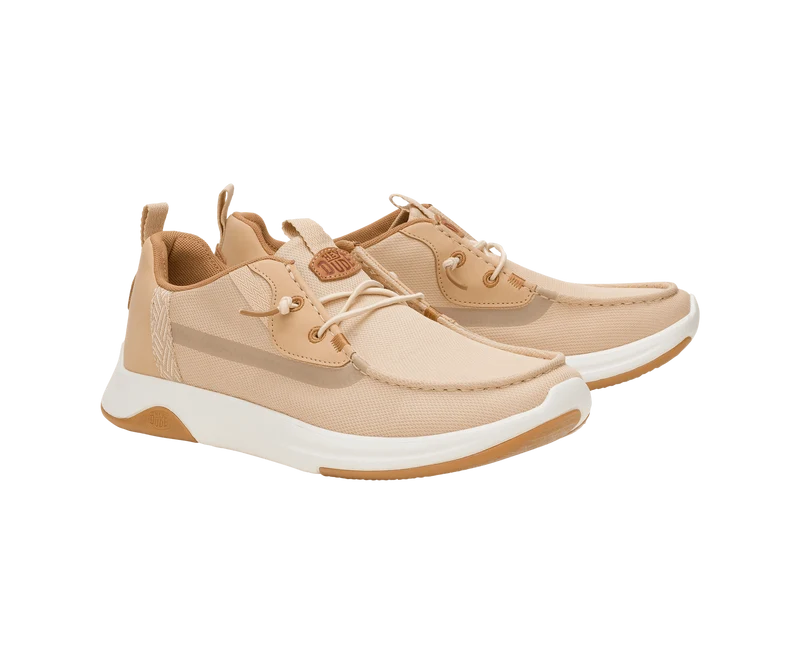 Hey Dude Wally Drift Mesh-Mokassin für Herren | Irish Cream / Weiß