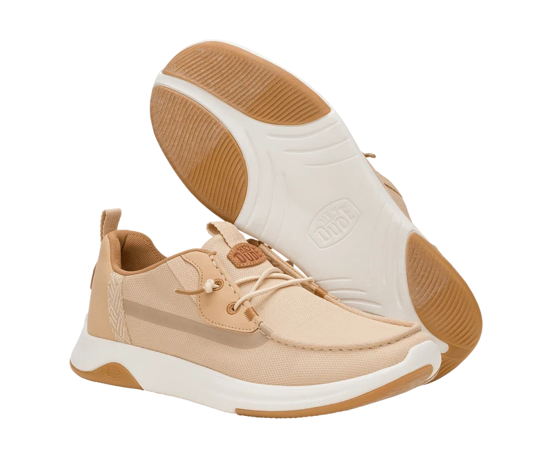 Hey Dude Wally Drift Mesh-Mokassin für Herren | Irish Cream / Weiß