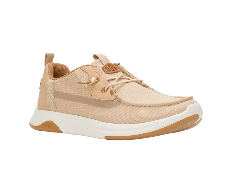 Hey Dude Wally Drift Mesh-Mokassin für Herren | Irish Cream / Weiß