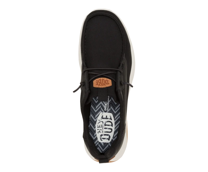 Hey Dude Wally Drift Mesh-Mokassin für Herren | Schwarz/Weiß