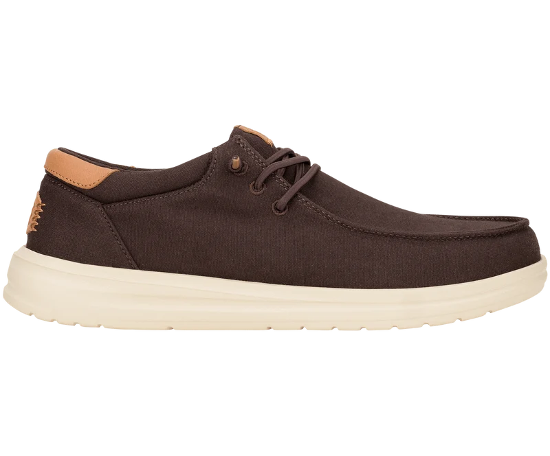 Hey Dude Paul Canvas Herrenmokassin | Mole Brown / Wood Ash
