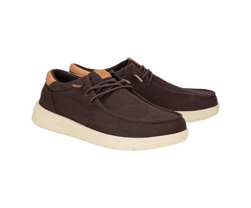 Hey Dude Paul Canvas Herrenmokassin | Mole Brown / Wood Ash