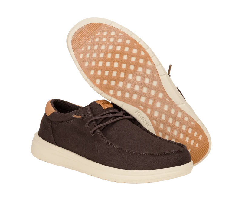 Hey Dude Paul Canvas Herrenmokassin | Mole Brown / Wood Ash
