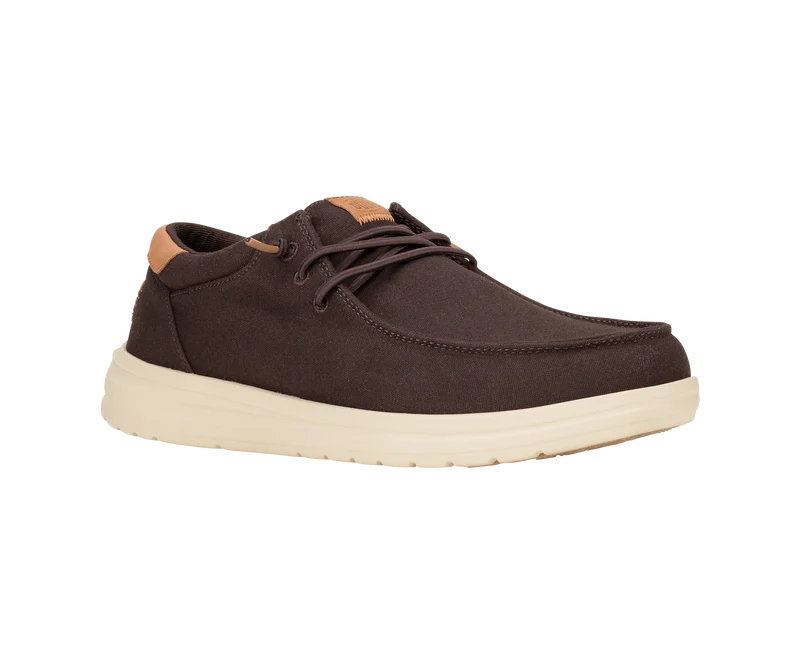 Hey Dude Paul Canvas Herrenmokassin | Mole Brown / Wood Ash