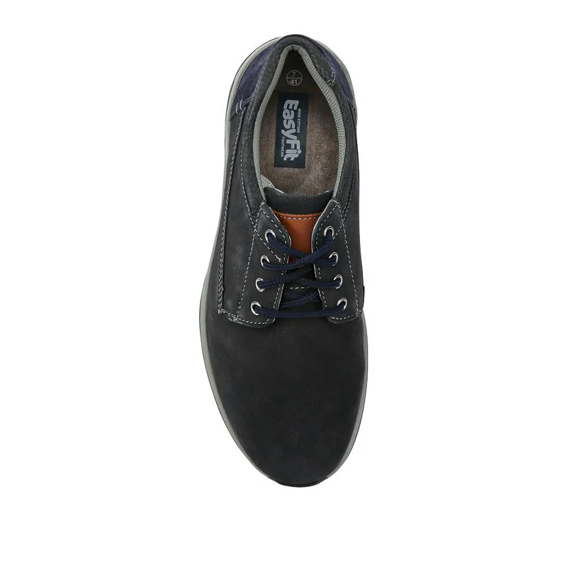 Extra-Wide Lightweight Lace-Up Shoes - GINO / 327 072 - Navy