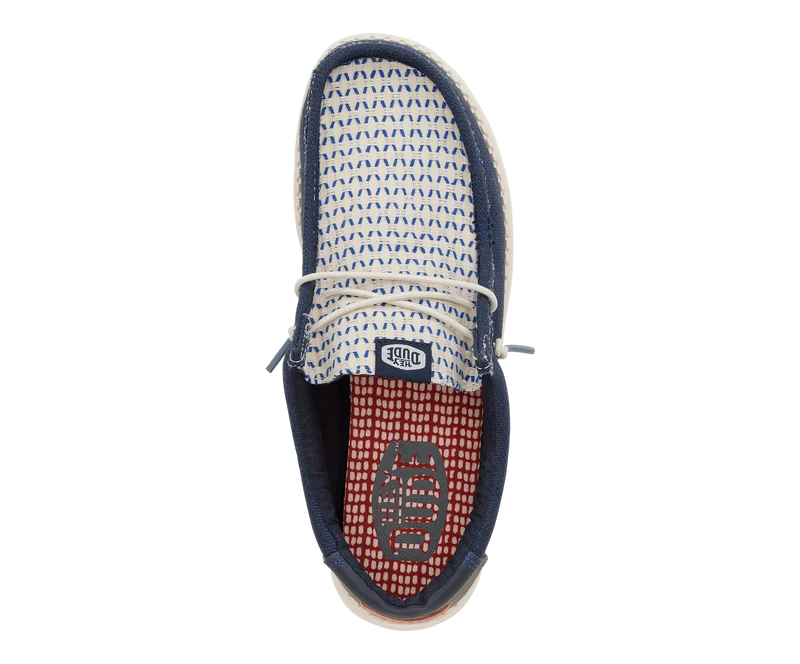 Hey Dude Wally Herren-Mokassin aus gewebter Jute | Marineblauer Blazer / Reiher