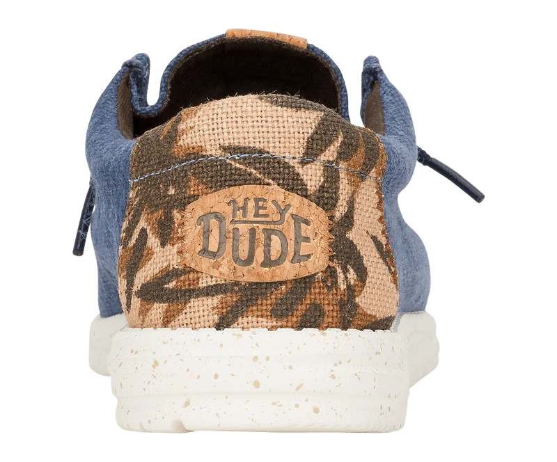 Hey Dude Wally Palm Jute-Mokassin für Herren | Marineblauer Blazer / Chilirot