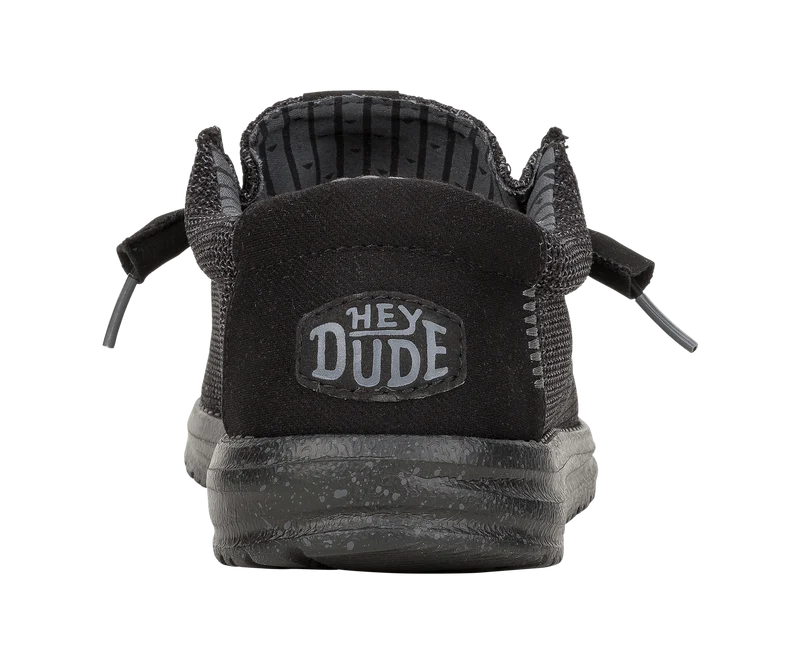Hey Dude Wally Stretch-Socken-Mokassin für Herren | Schwarz / Schwarz