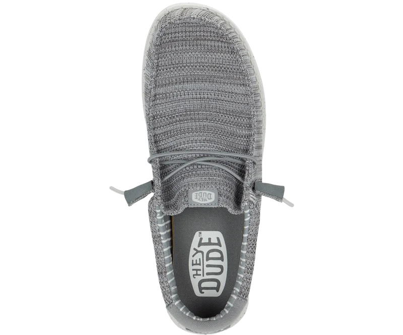 Hey Dude Wally Stretch-Socken für Herren, Mokassins | Grau