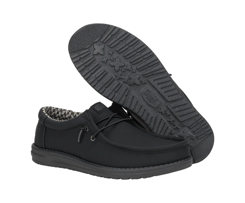 Hey Dude Wally Classic Herrenmokassin | Schwarz/Anthrazit