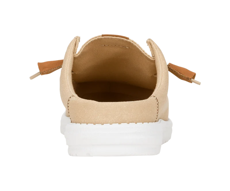 Hey Dude Wally Slip Herren-Mokassin aus Stretch-Canvas | Hellbraun/Weiß