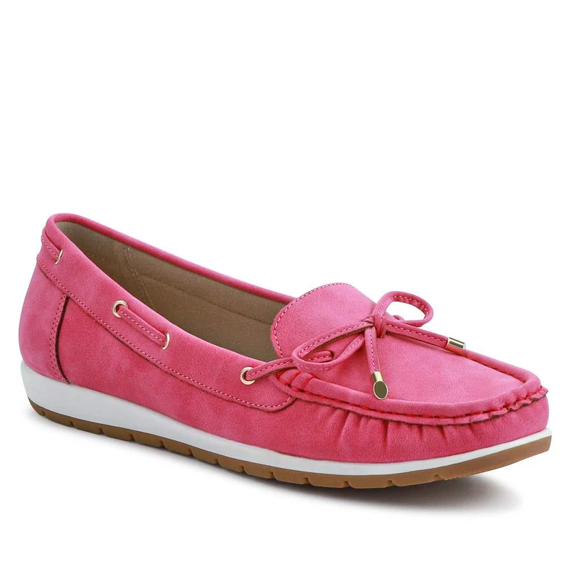 Bow Detailed Moccasins - BAIZH41038 / 327 316 - Fuschia
