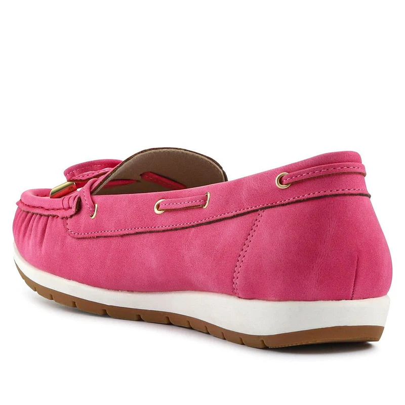 Bow Detailed Moccasins - BAIZH41038 / 327 316 - Fuschia