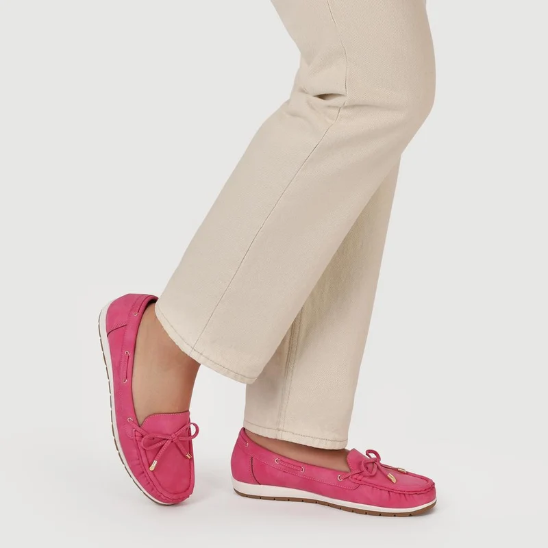 Bow Detailed Moccasins - BAIZH41038 / 327 316 - Fuschia