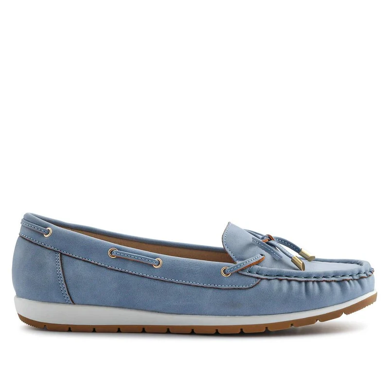 Bow Detailed Moccasins - BAIZH41038 / 327 316 - Denim