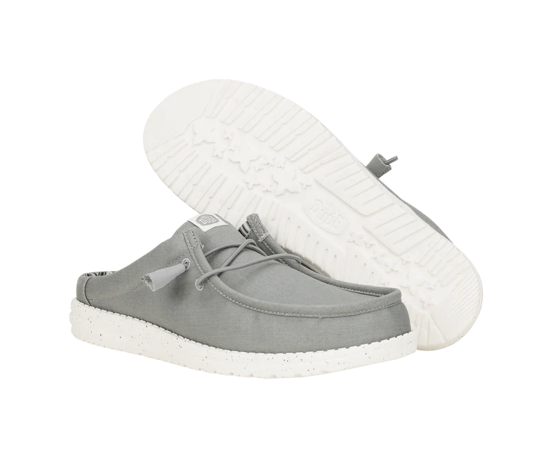 Hey Dude Wally Slip Herren-Mokassin aus Stretch-Canvas | Grau