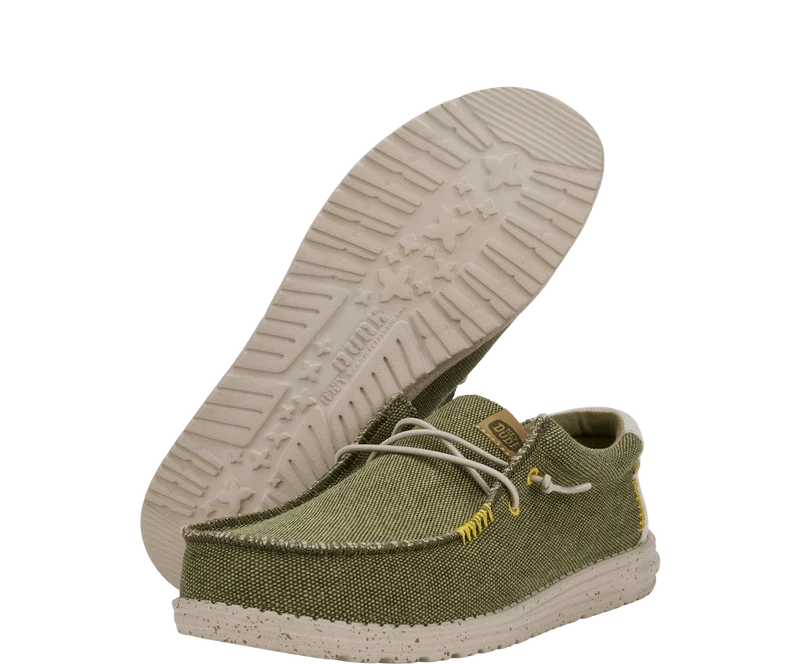 Hey Dude Wally Coastline Jute-Mokassin für Herren | Oliv