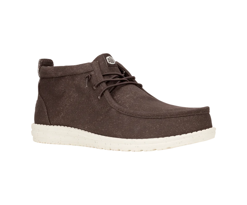 Hey Dude Wally Mid Stretch Canvas Mokassin-Stiefel für Herren | Mole Brown