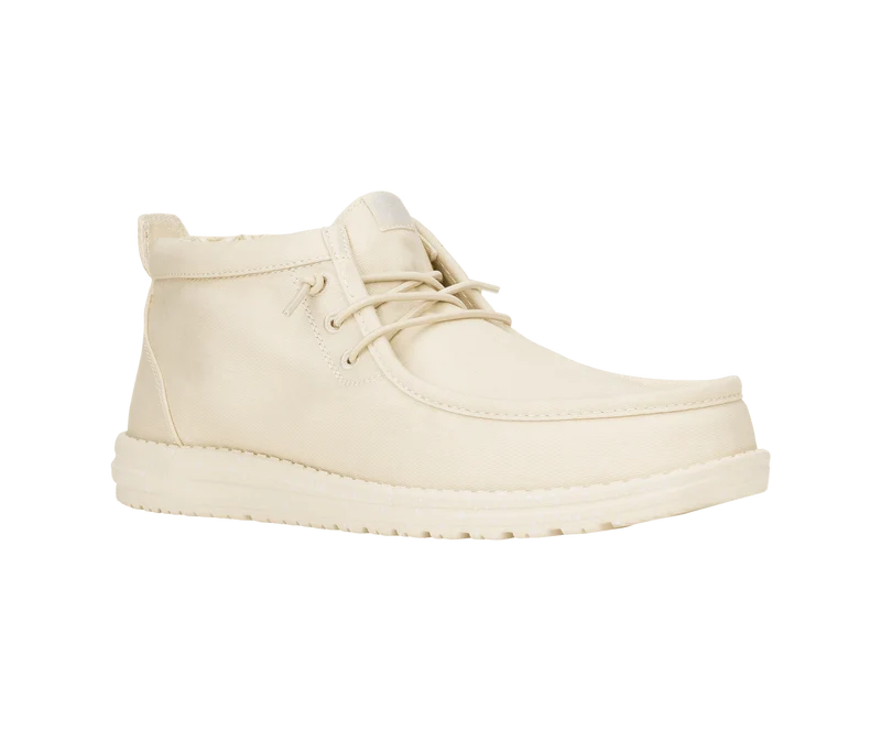 Hey Dude Wally Mid Stretch Canvas Mokassin-Stiefel für Herren | Knochenweiß