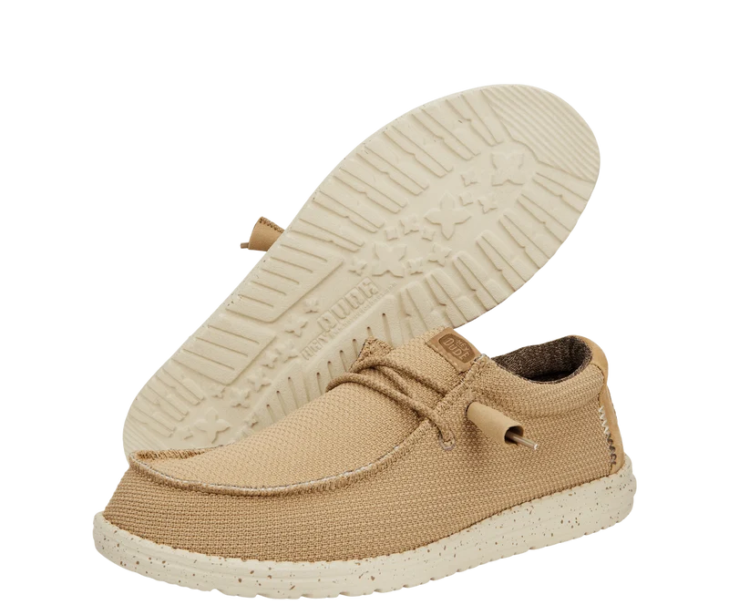 Hey Dude Wally Sport Mesh-Mokassin für Herren | Hellbraun/Weiß