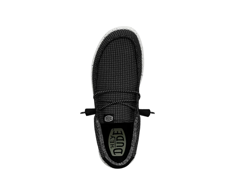 Hey Dude Wally Sport Mesh-Mokassin für Herren | Schwarz/Weiß