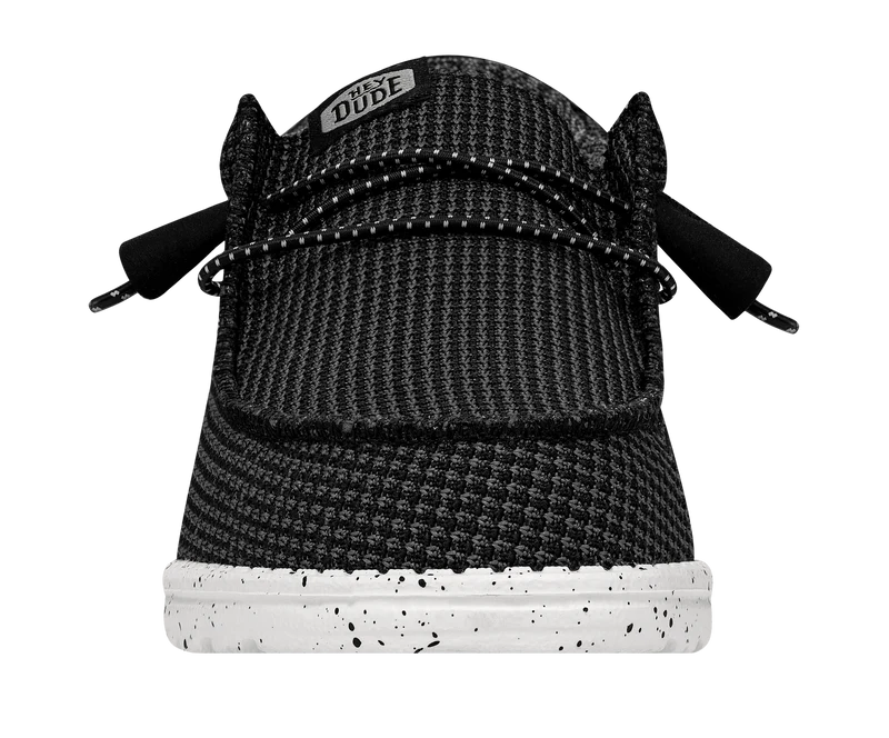 Hey Dude Wally Sport Mesh-Mokassin für Herren | Schwarz/Weiß