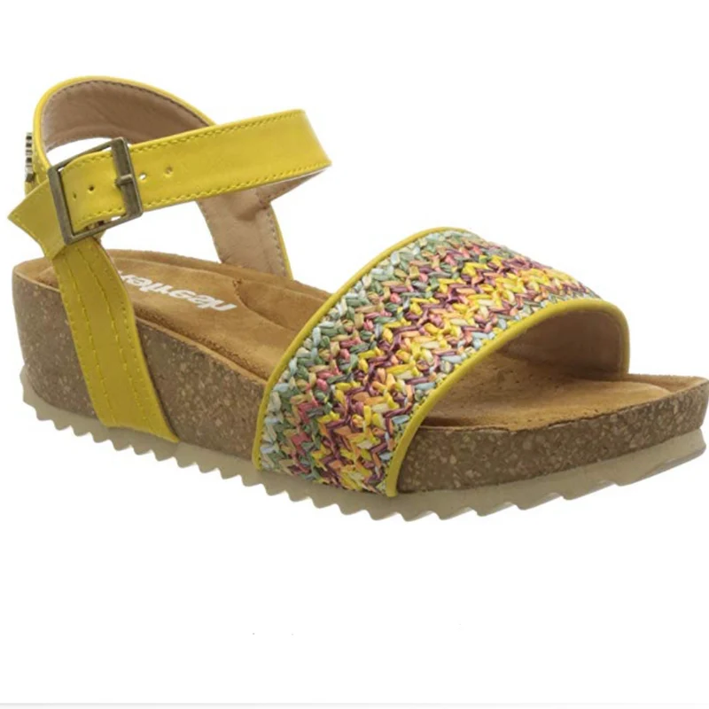Refresh Plateau-Sandale für Damen – Gelb